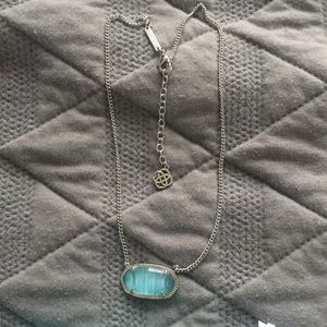 Kendra Scott silver and crystal blue necklace